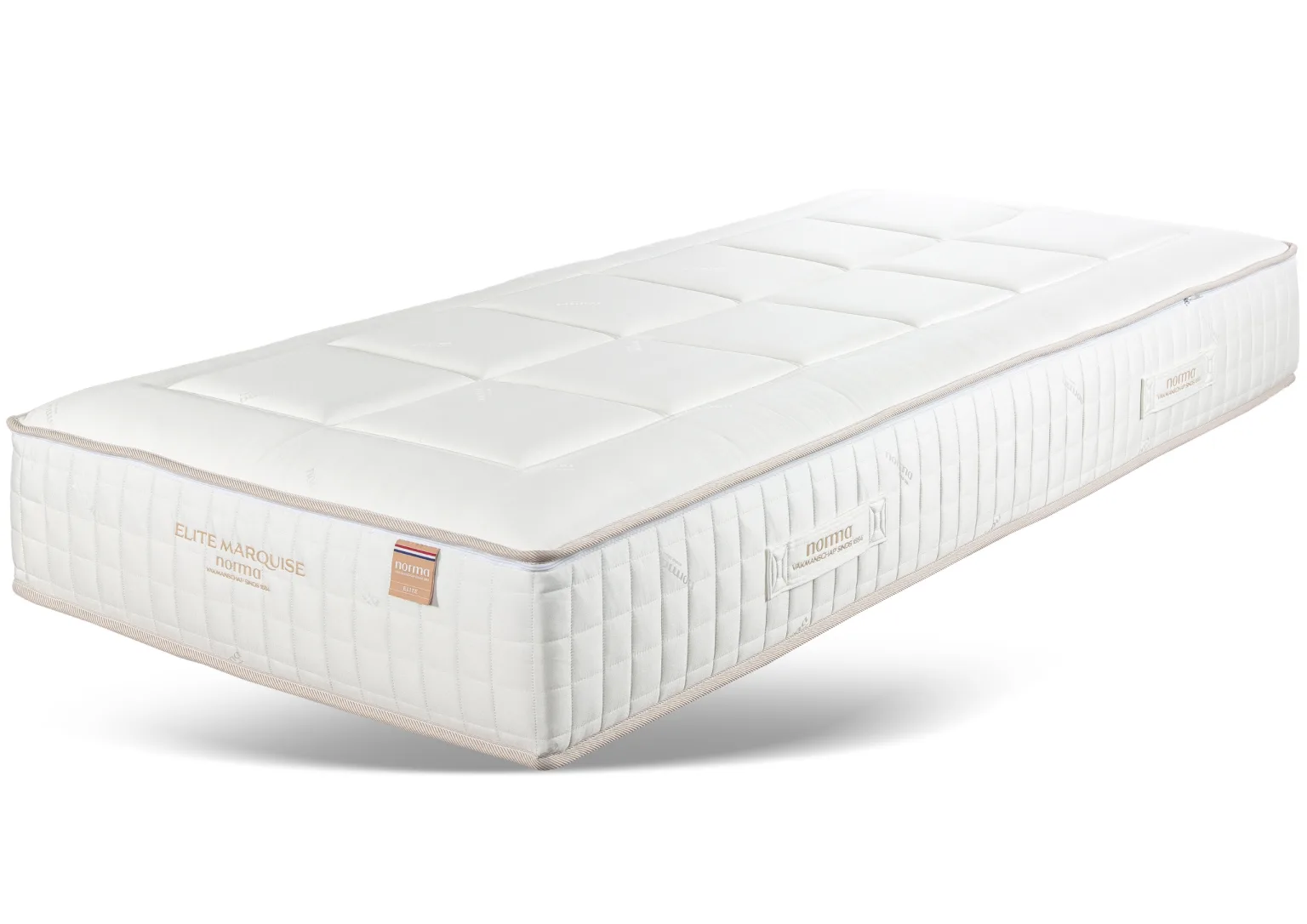 White mattress with quilted design